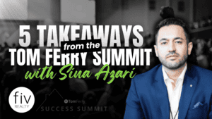 Sina Azari sharing takeaways from the Tom Ferry Summit at Fiv Realty masterclass
